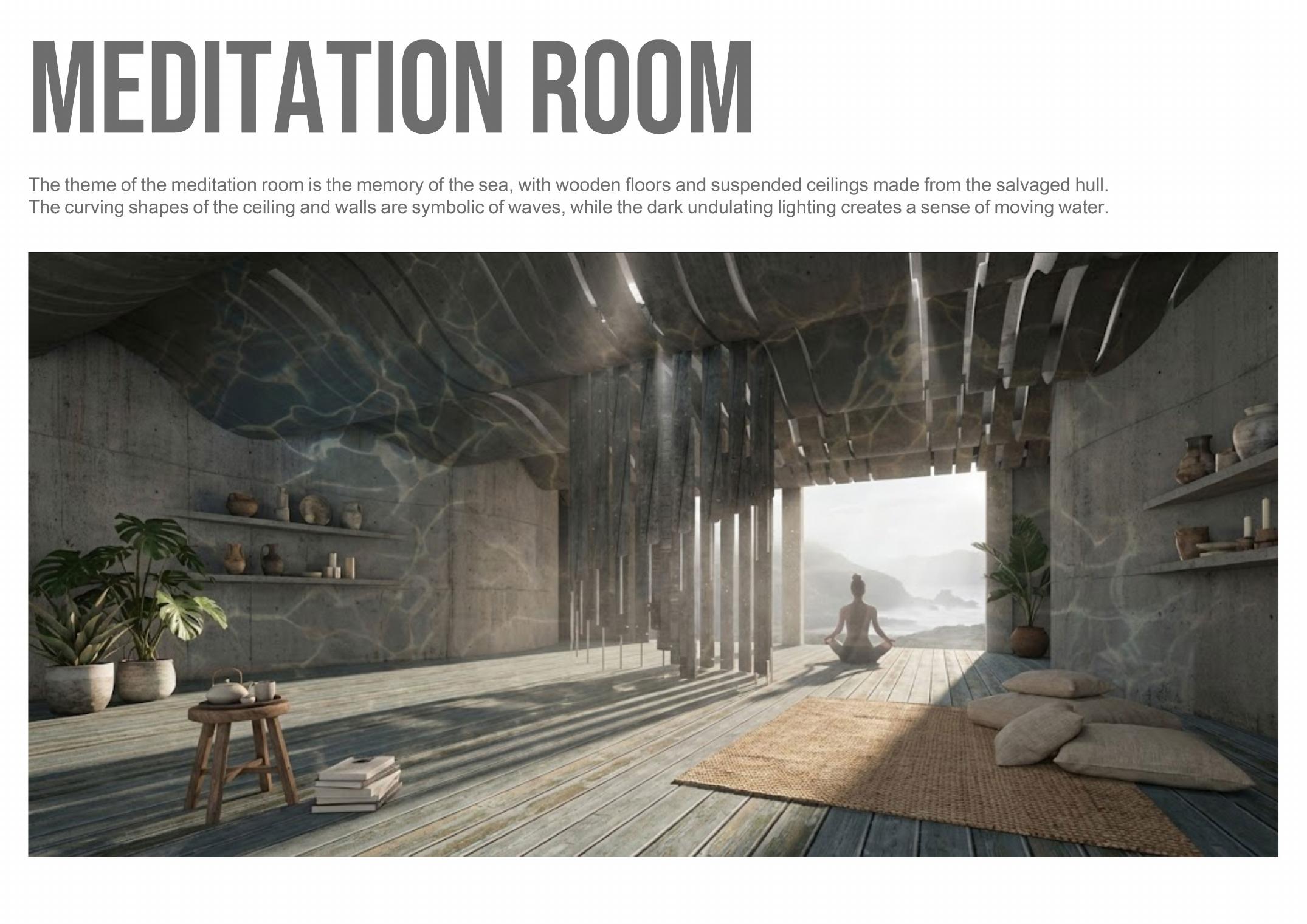 Meditation room rendering for the Light House cultural centre